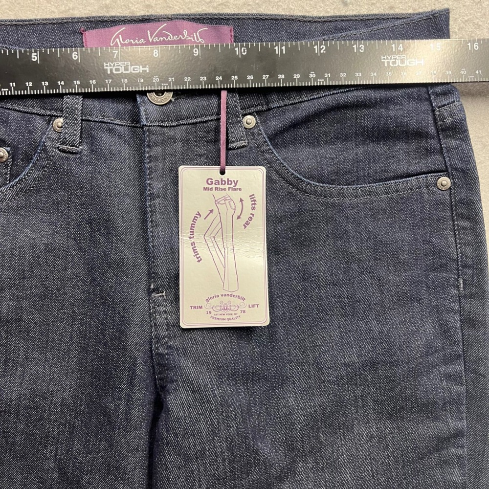 Gloria Vanderbilt Gabby Mid Rise Flare Jeans Dark Wash Womens 8 Short 1779 - Picture 4 of 8